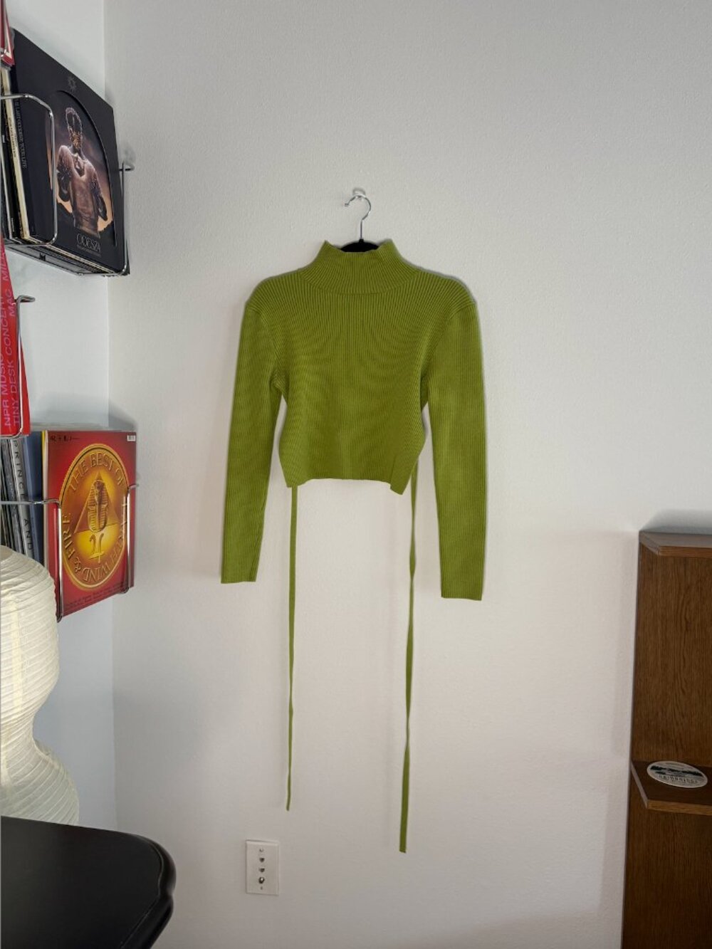 NastyGal Open Back Green Turtleneck Sweater